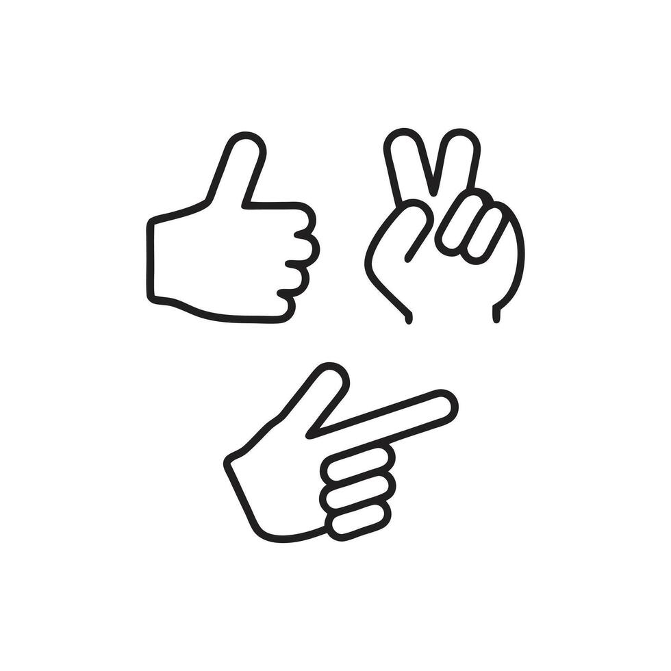 Minimalist Hand Gesture and Communication Icons vector