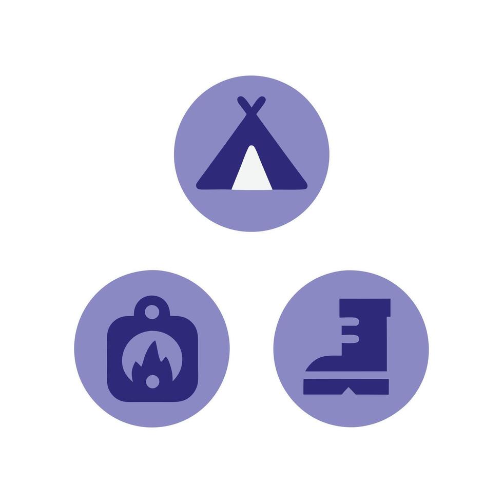 Essential Outdoor Adventure and Camping Icons vector