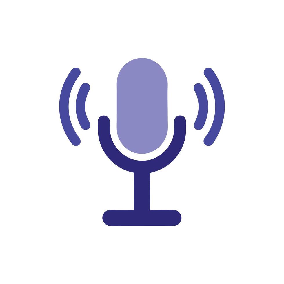 Retro Microphone Icon with Creative Sound Wave Effect vector