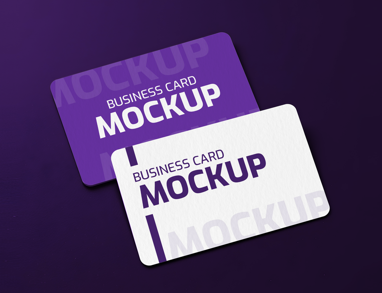 Modern Business Card Mockup Design in Purple and White psd