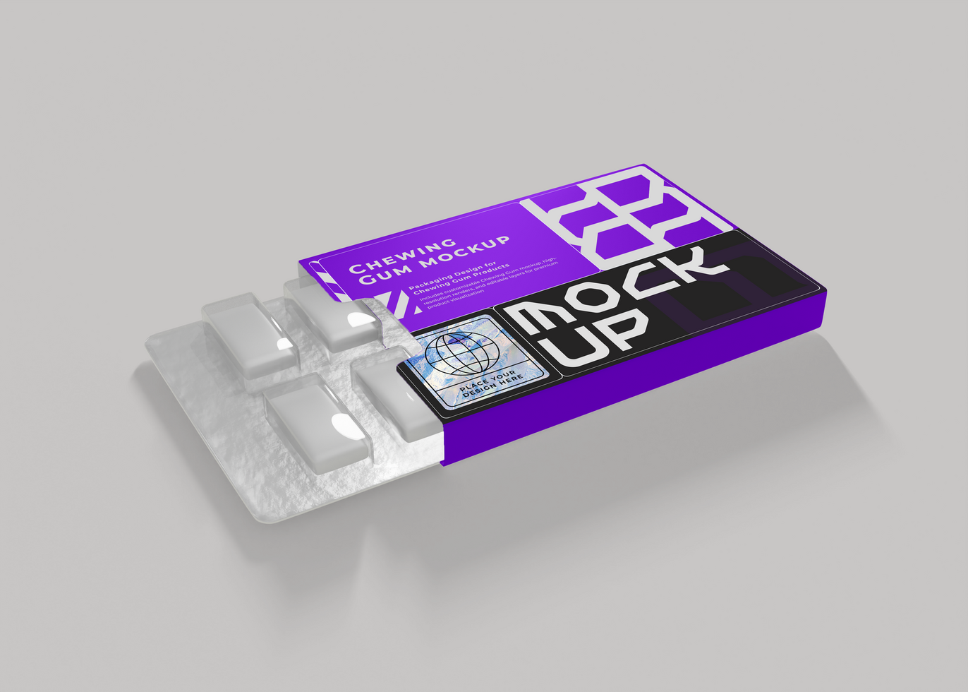 Chewing Gum Pack Mockup for Branding psd