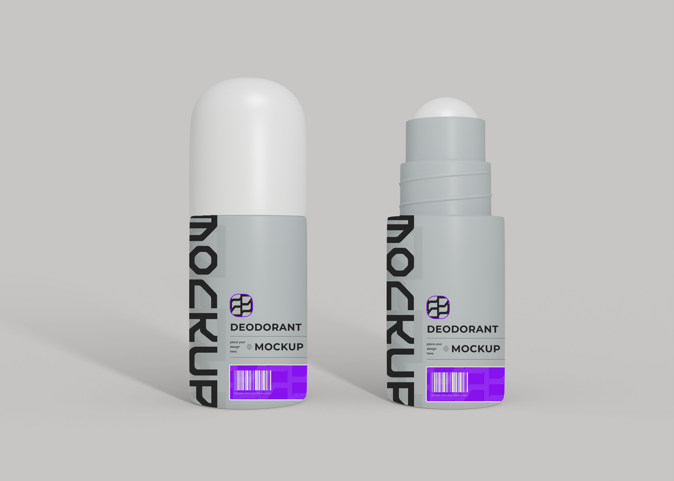 Deodorant Stick and Roll On Bottle Mockup psd