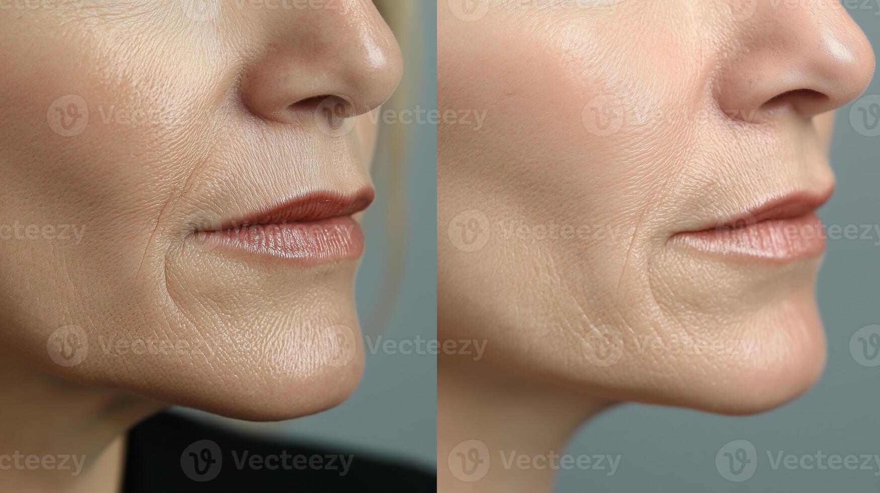 Before and after facial treatment concept photo