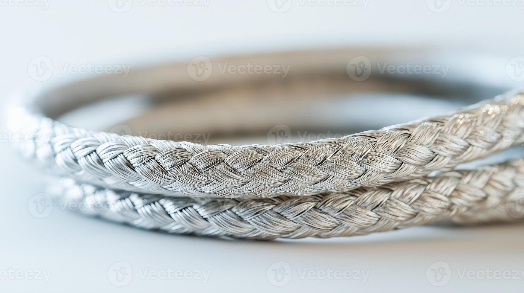 photo of a neatly coiled industrial wires on white background