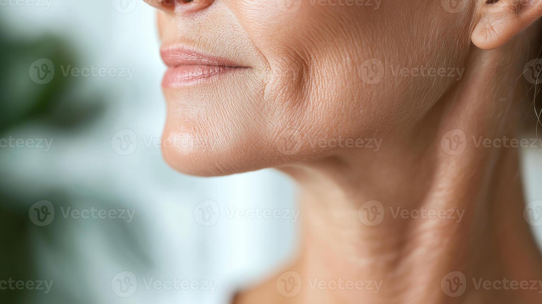 a woman with a neck and neck wrinkles photo