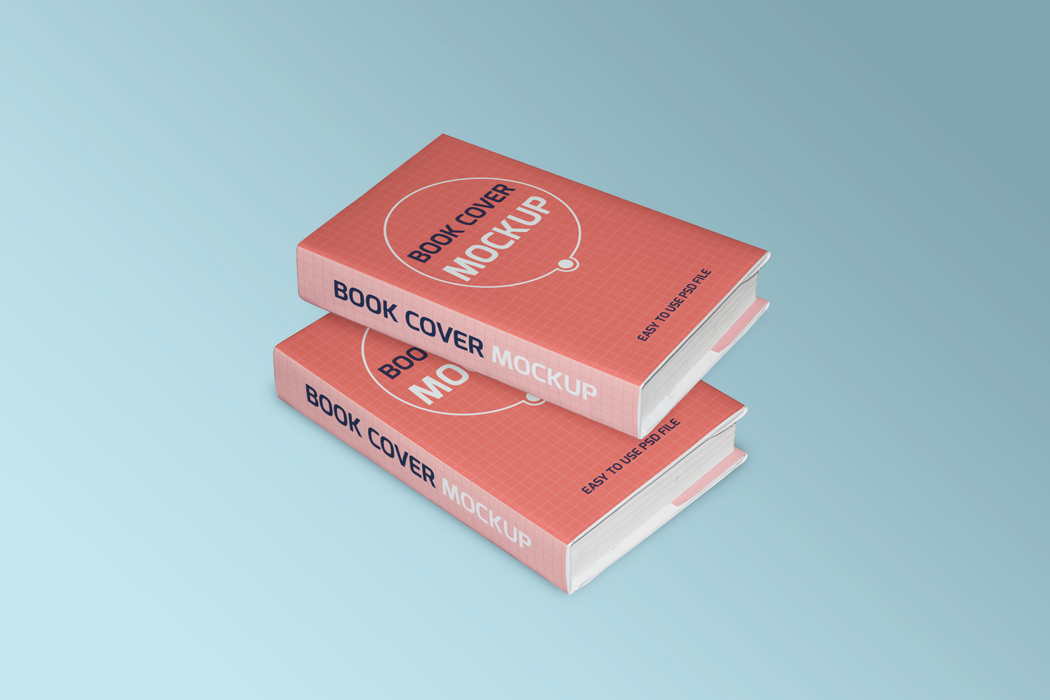Tow Front and Side Book Cover Mockup Design psd
