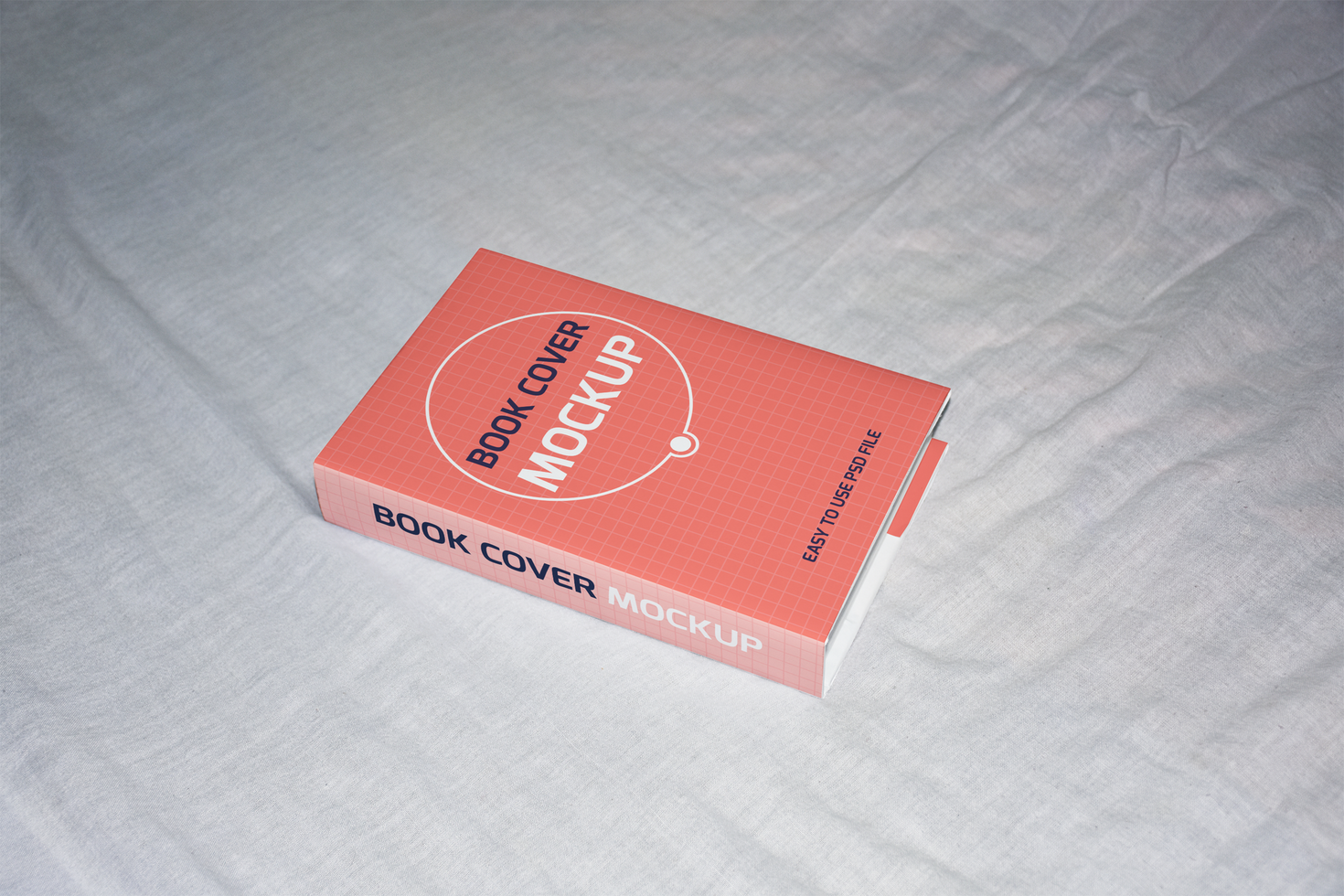 Front and Side Book Cover Mockup Design Template psd