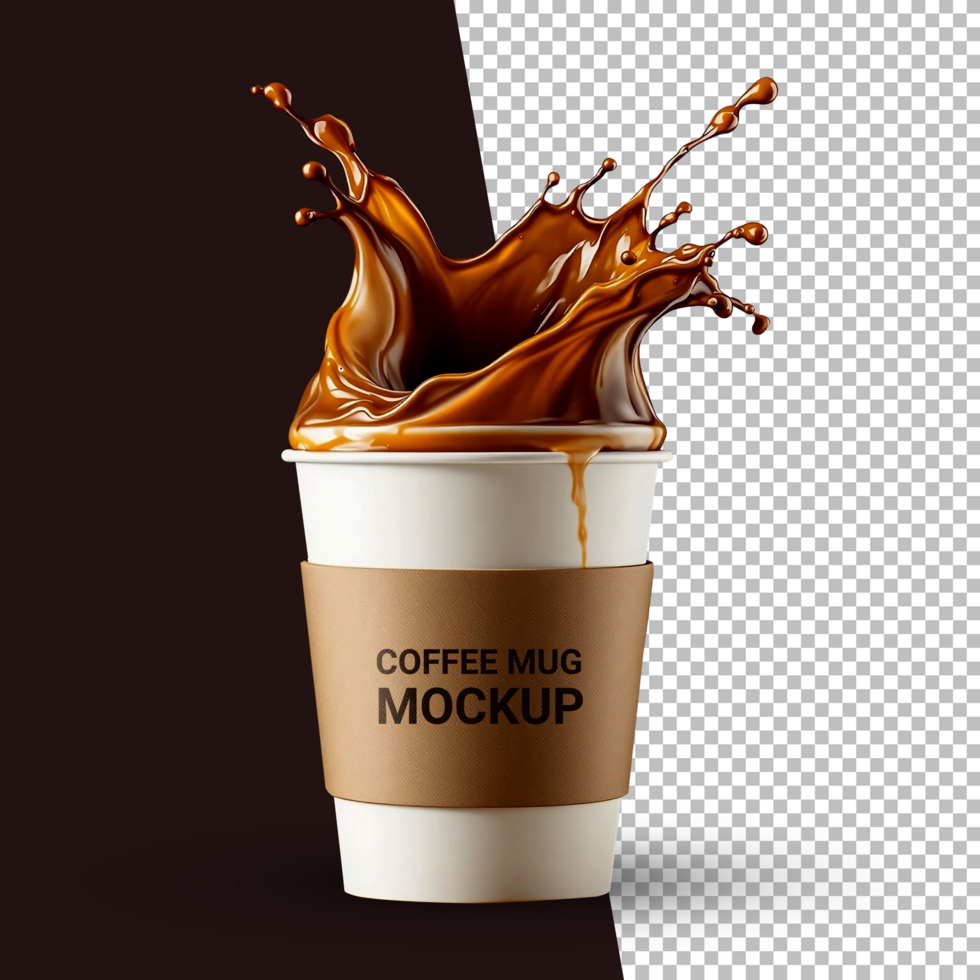 Coffee Paper Cup Mockup with Transparent Background for Branding Design psd