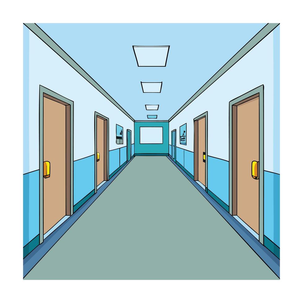 Modern Hospital Corridor - Clean and Professional vector