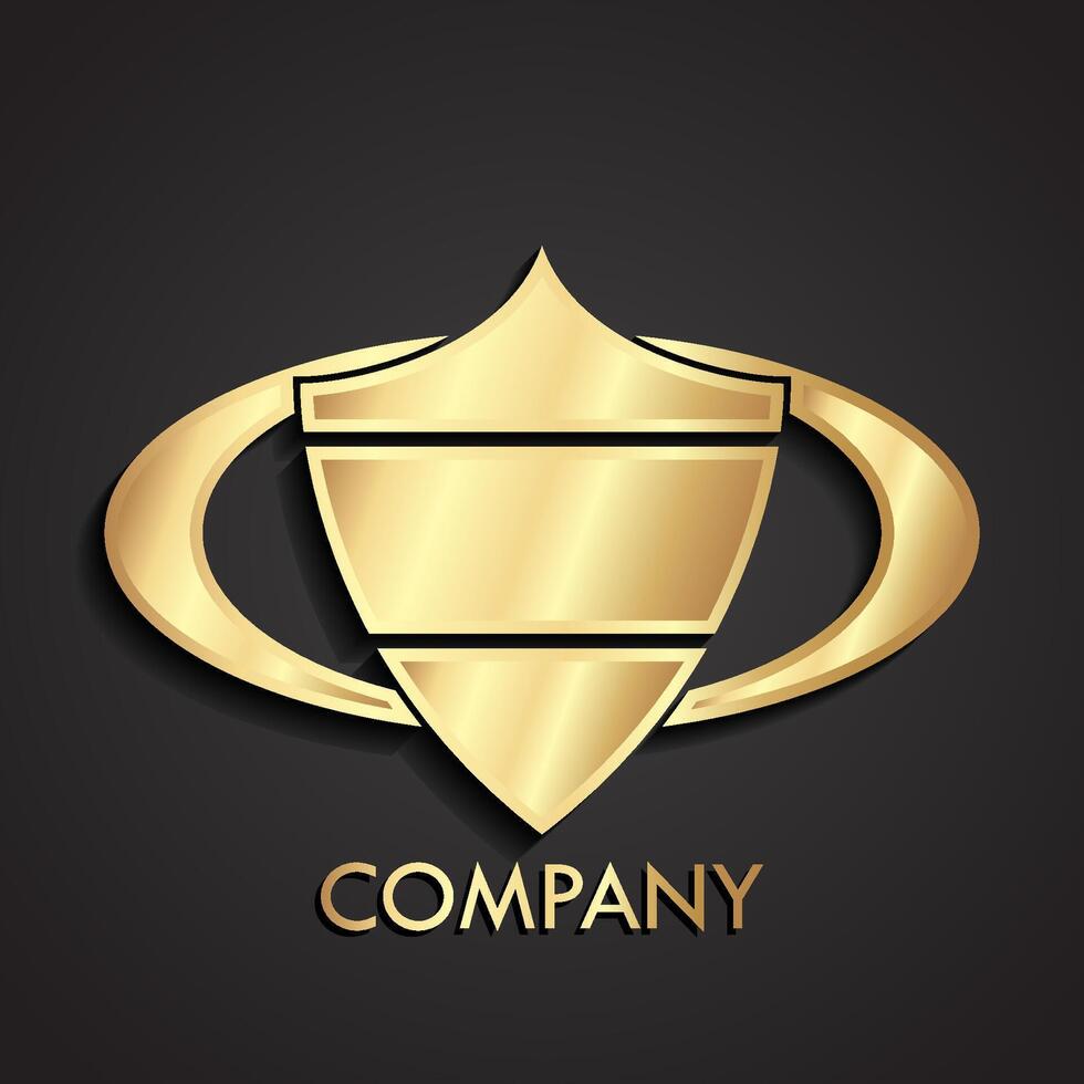 3d abstract shield shape logo vector