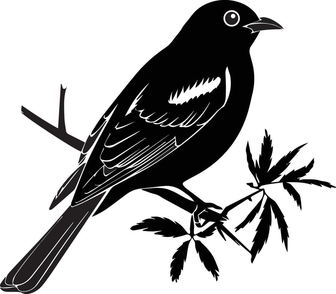 A bird preached on tree branch vector
