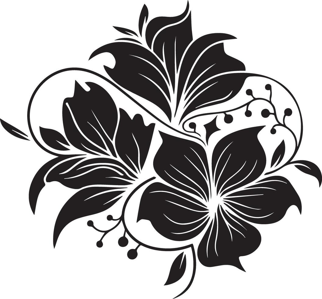 Elegant floral design silhouette vector