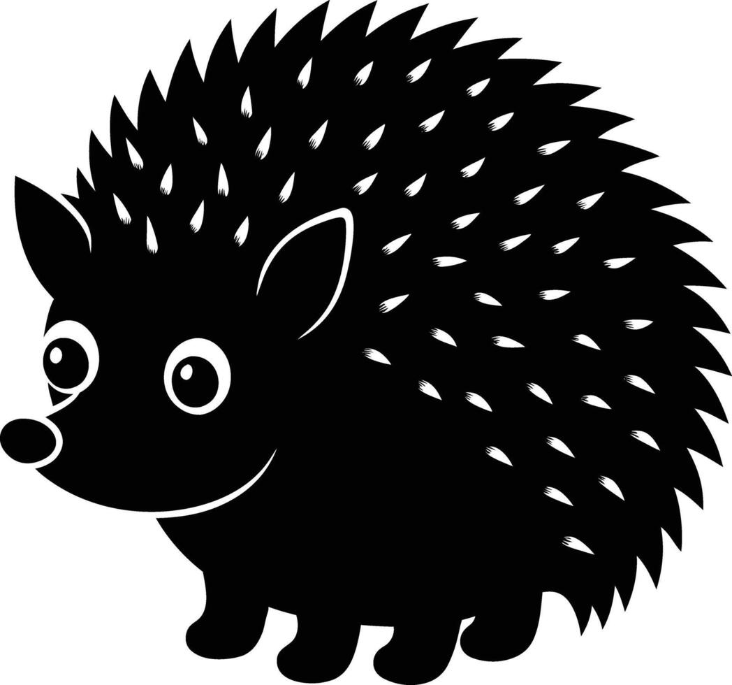 A cute baby Hedgehog silhouette illustration vector
