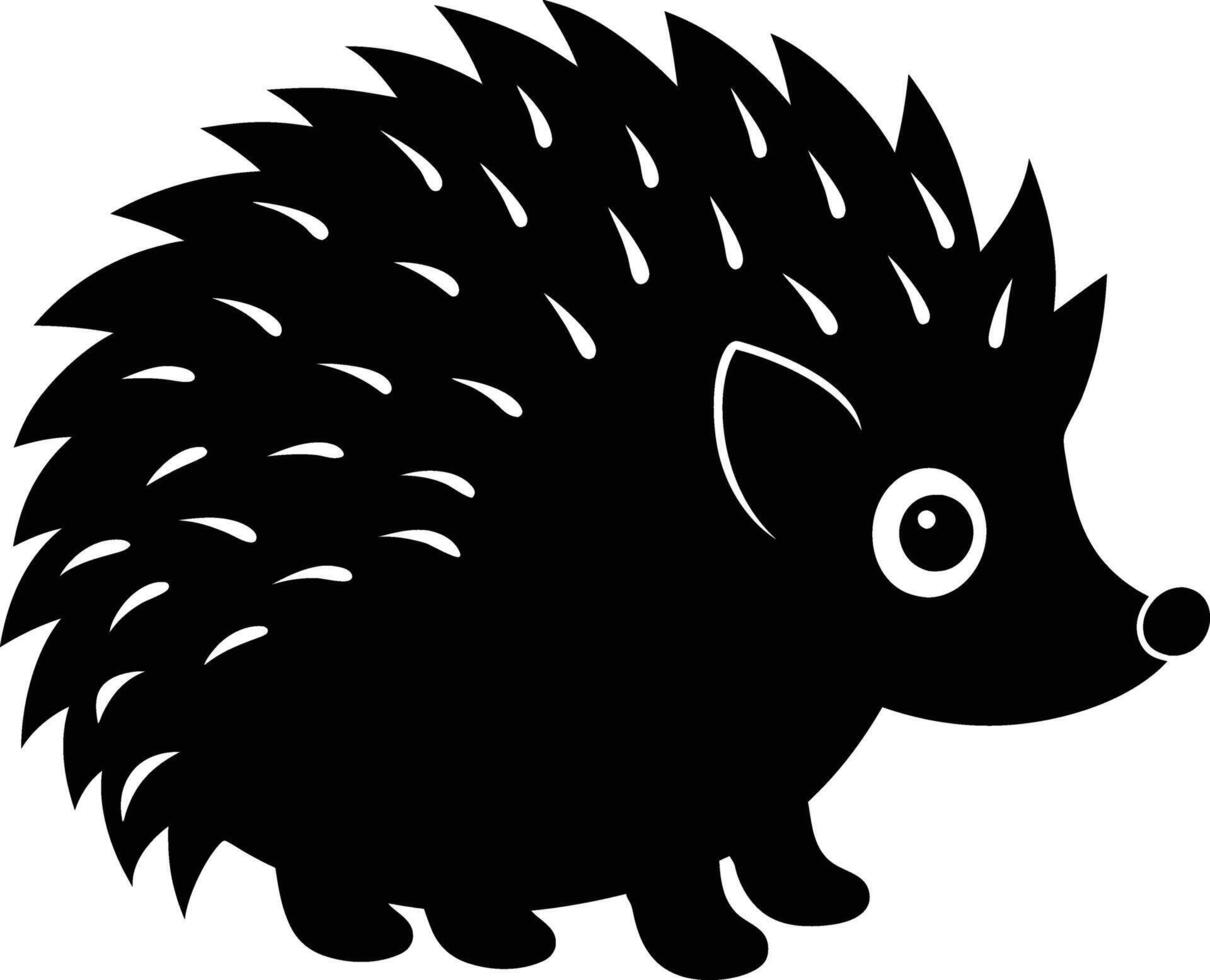 Silhouette illustration of A cute baby Hedgehog vector