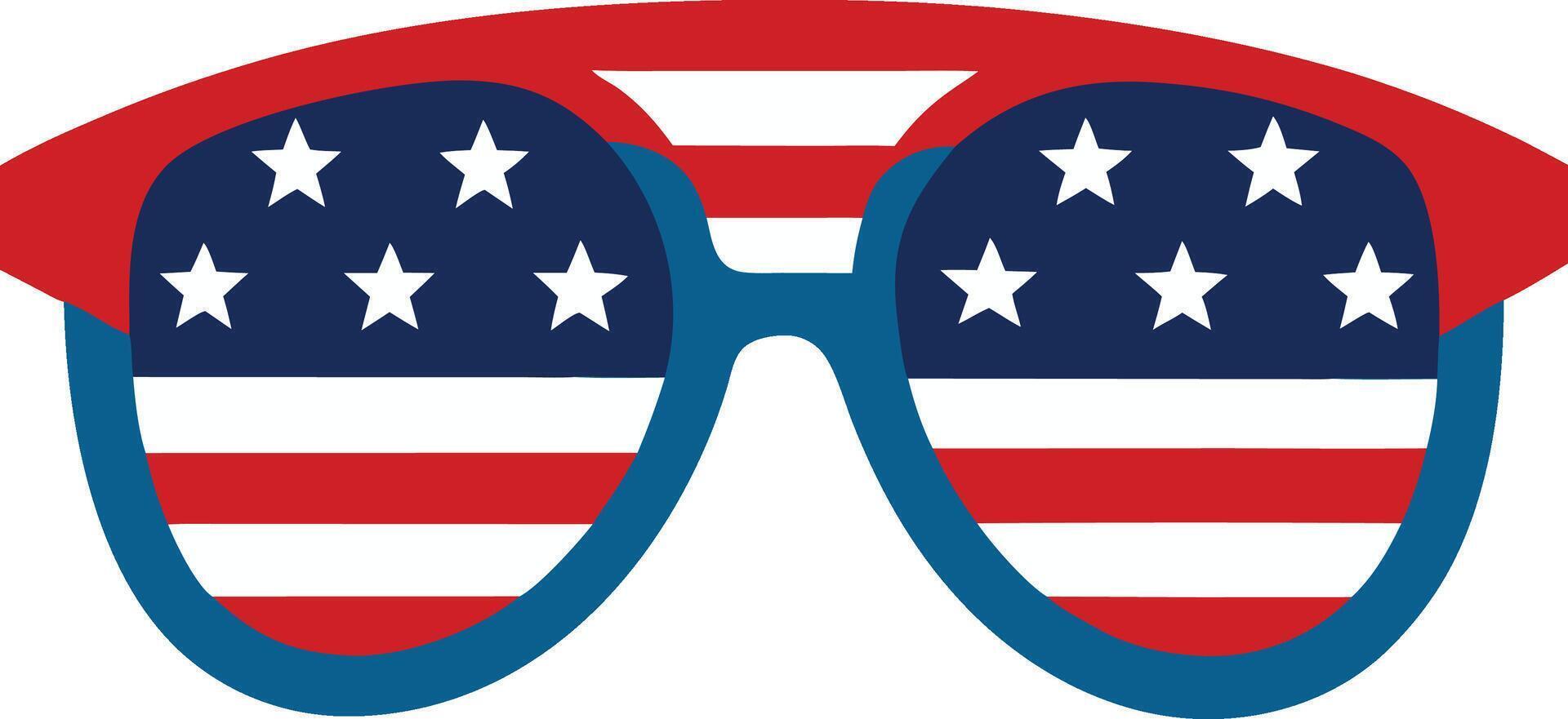 illustration of American flag inspired sunglasses vector