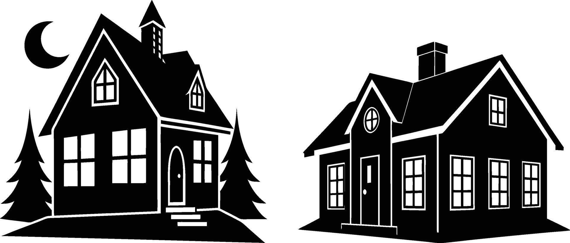 A set of House silhouette illustration vector