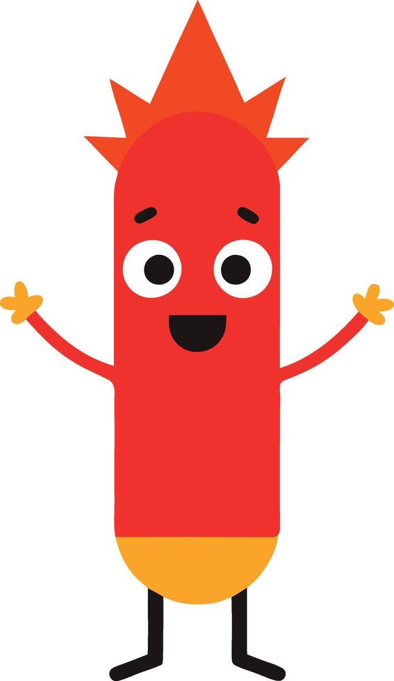 Firecracker Smiling Cartoon Character Perfect for Party Designs vector