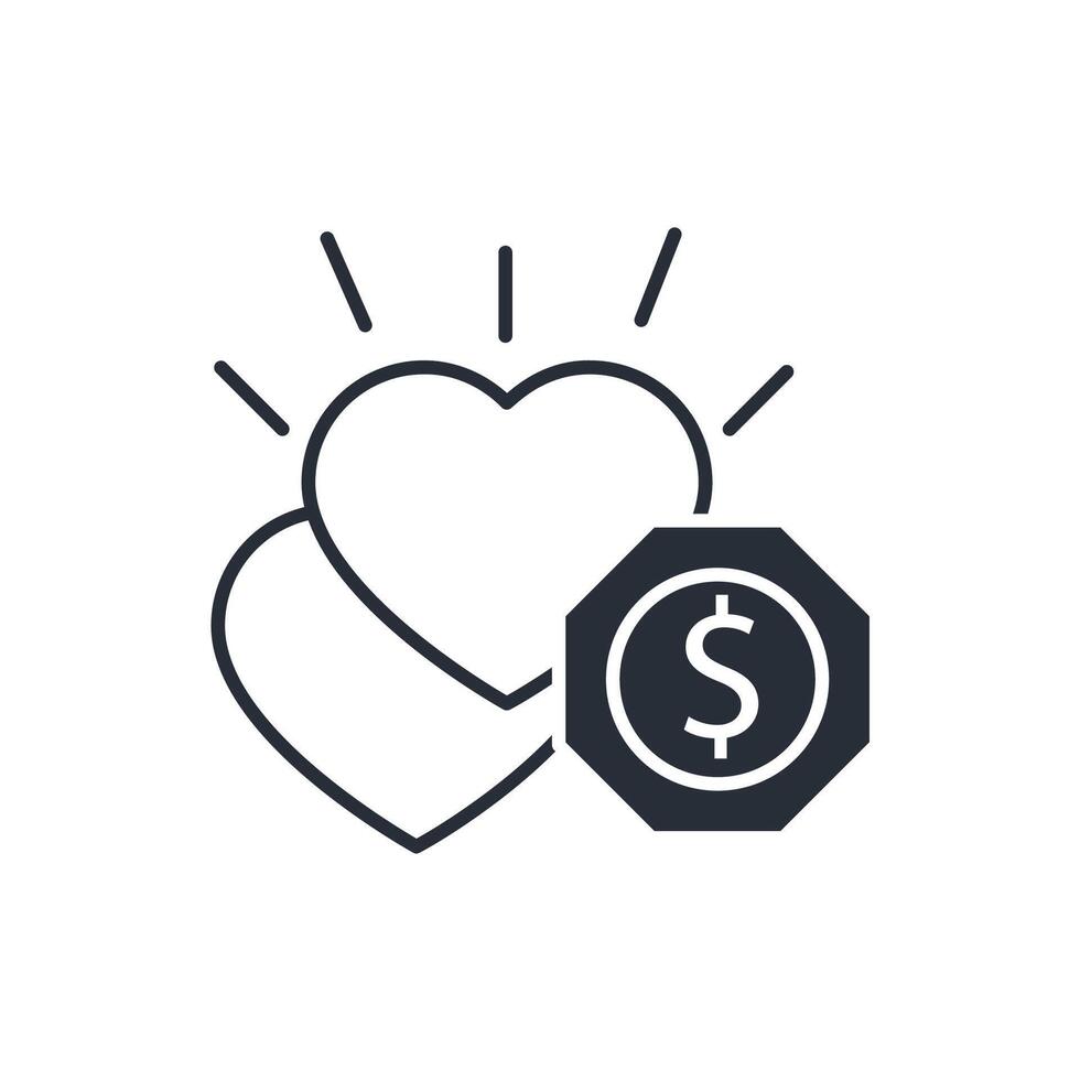 philanthropy icon.Editable stroke.linear style sign for use web design,logo.Symbol illustration. vector