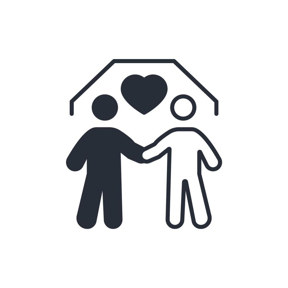 Compassion icon.Editable stroke.linear style sign for use web design,logo.Symbol illustration. vector