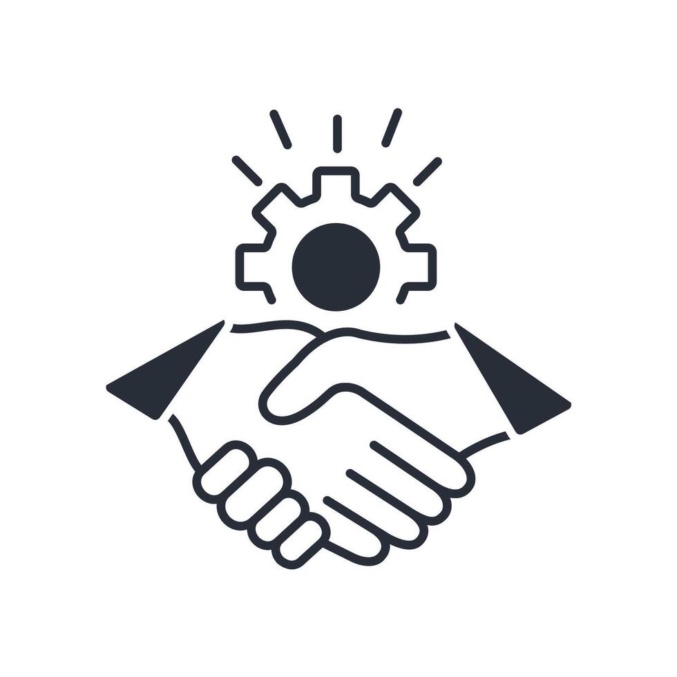 cooperation icon.Editable stroke.linear style sign for use web design,logo.Symbol illustration. vector