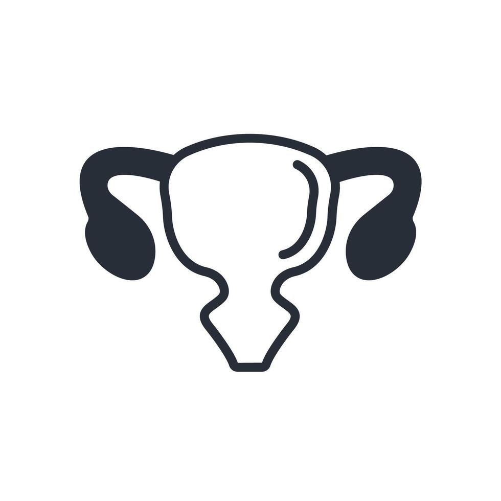 Uterus icon. Editable stroke.linear style sign for use web design,logo.Symbol illustration. vector