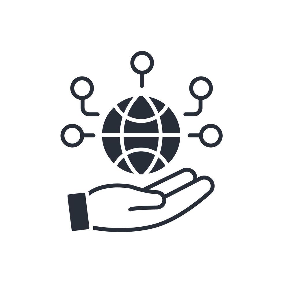 Social Responsibility icon.Editable stroke.linear style sign for use web design,logo.Symbol illustration. vector