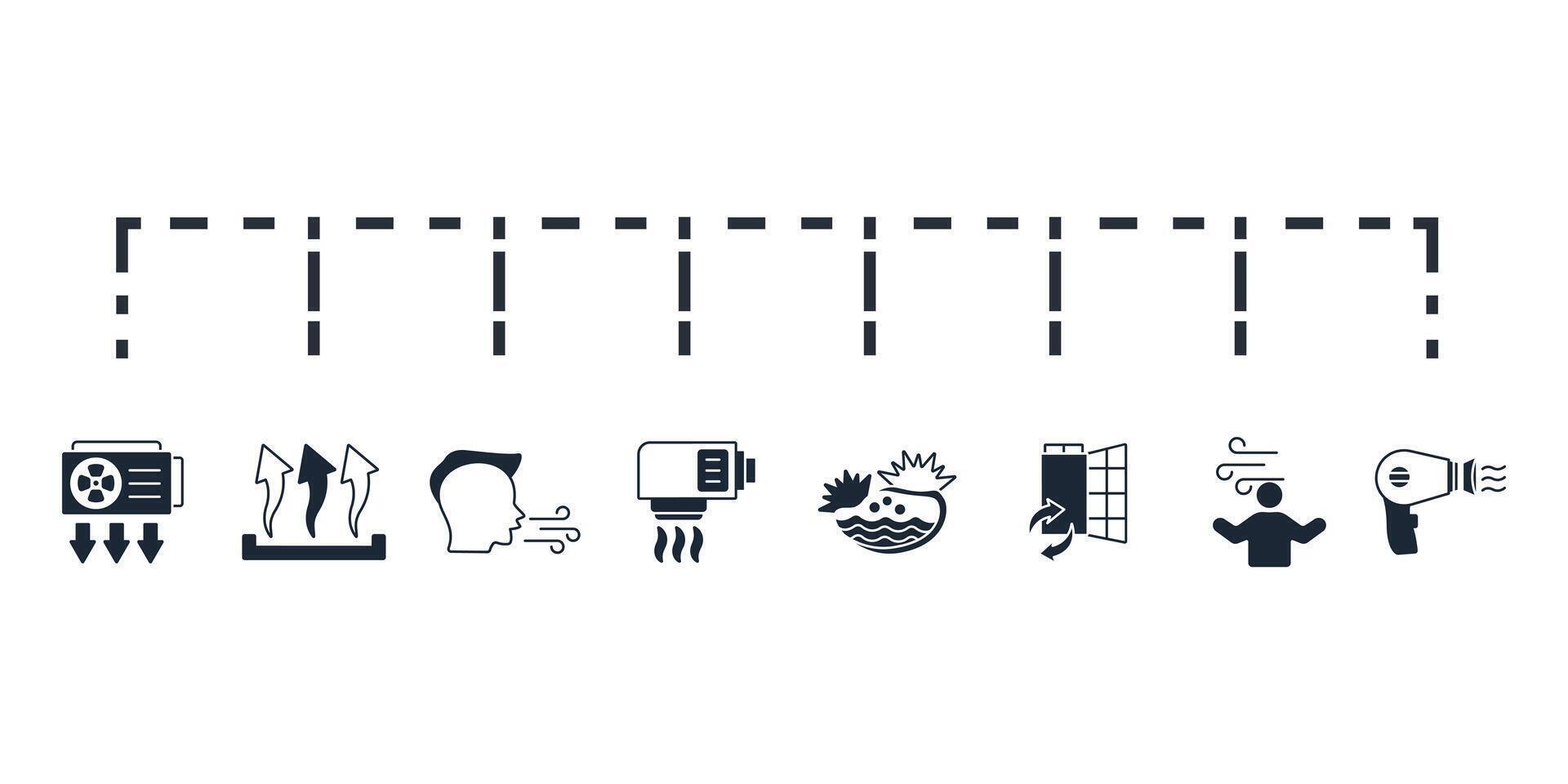 air icon set.Editable stroke.linear style sign for use web design,logo. vector