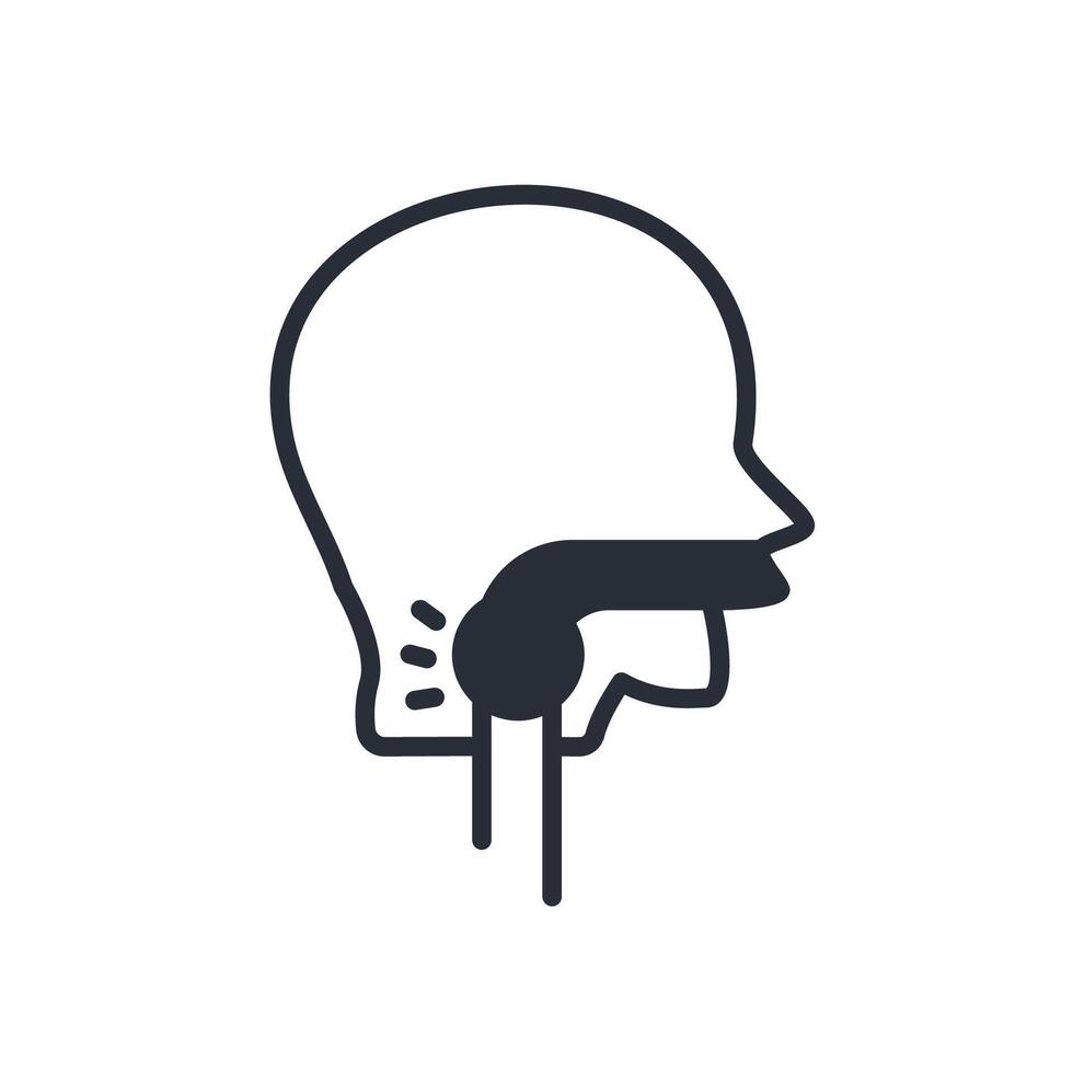 throat icon. Editable stroke.linear style sign for use web design,logo.Symbol illustration. vector