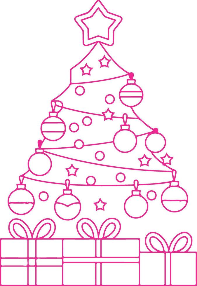 Christmas Tree Illustration Art Design vector