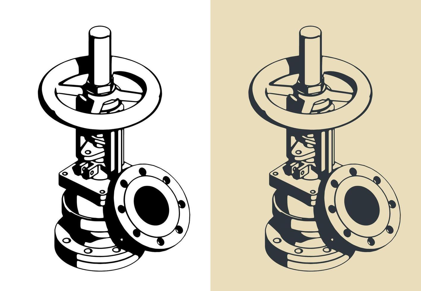 Tank bottom valve vector