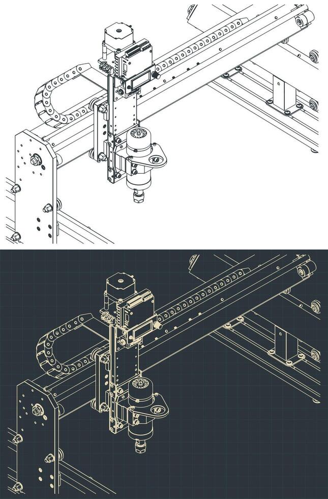 CNC Router blueprints vector