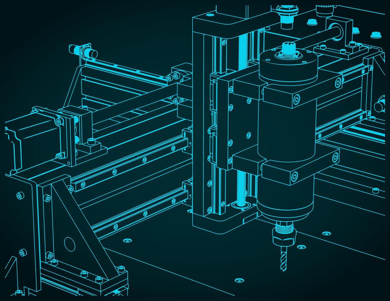 CNC Router sclose up vector