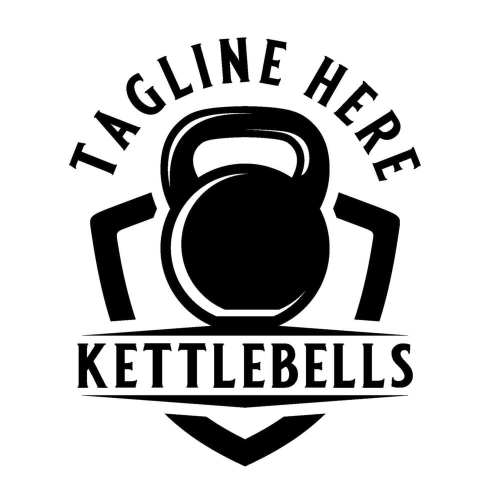 crossfit logo design. with the Kettlebell icon is perfect for fitness or gym sports vector