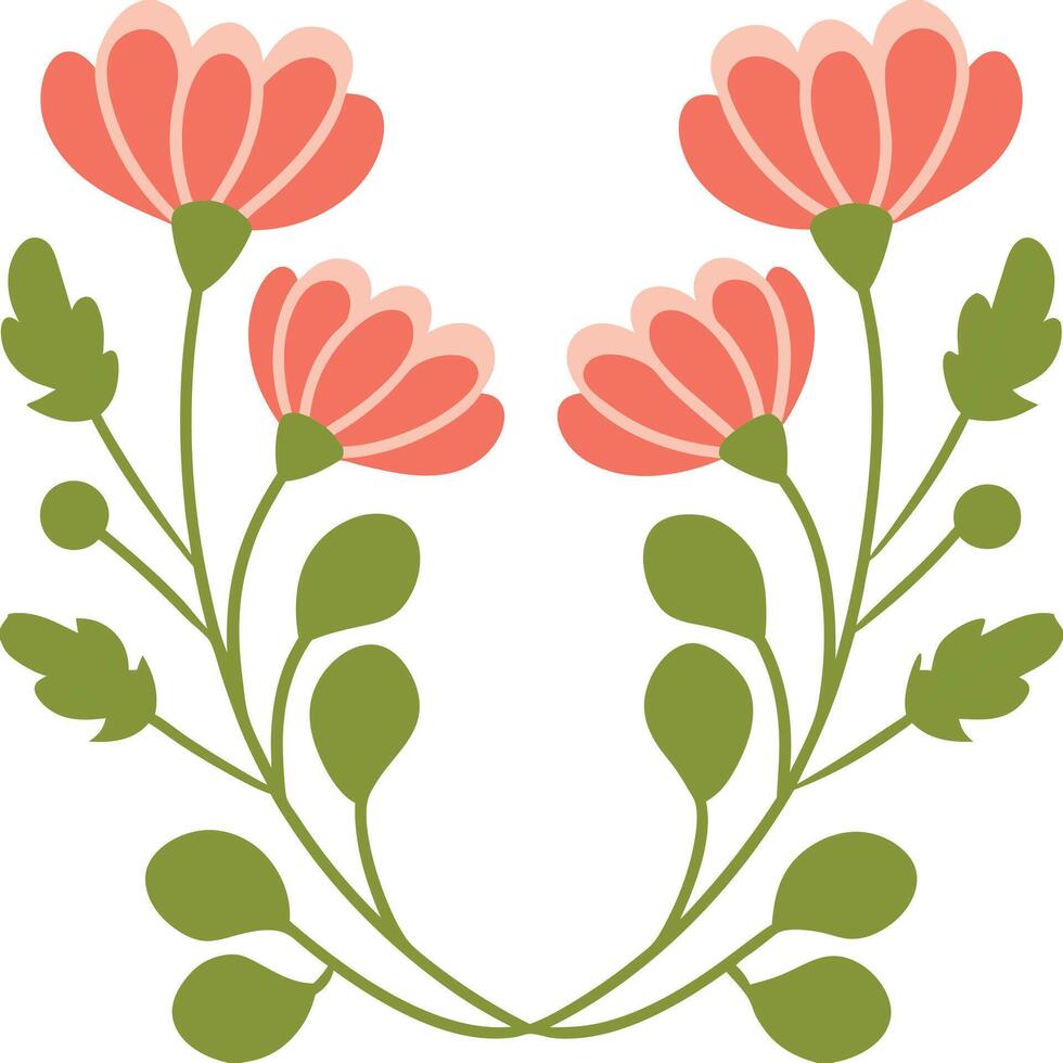 Flower's coloring shape unique - decorative floral pattern vector