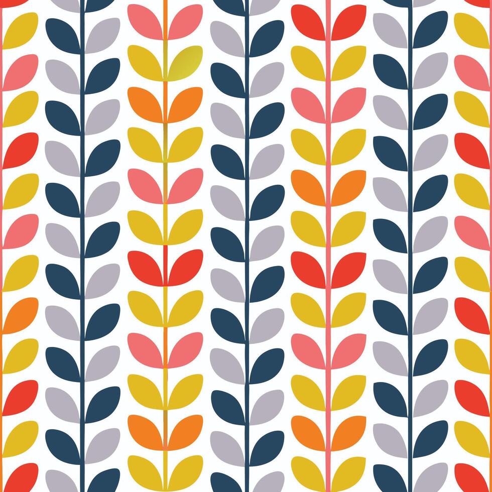 Botanical pattern white leaves on teal background illustration tropical plant. vector