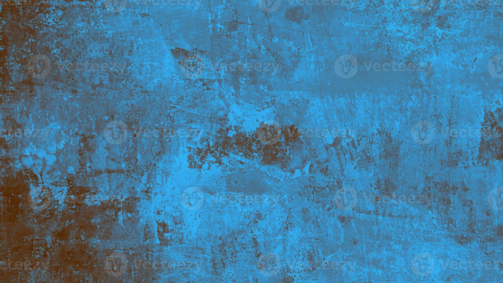 Abstract weathered blue grunge texture with rust and distressed details, ideal for backgrounds or design use. photo