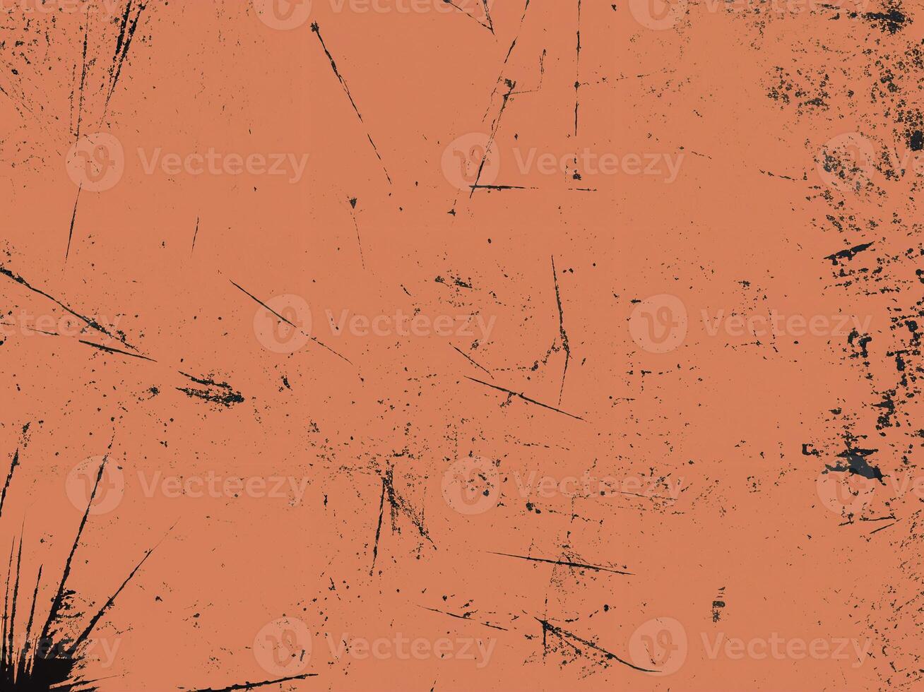 Dynamic orange grunge texture with black scratches and distressed details, ideal for creative backgrounds. photo