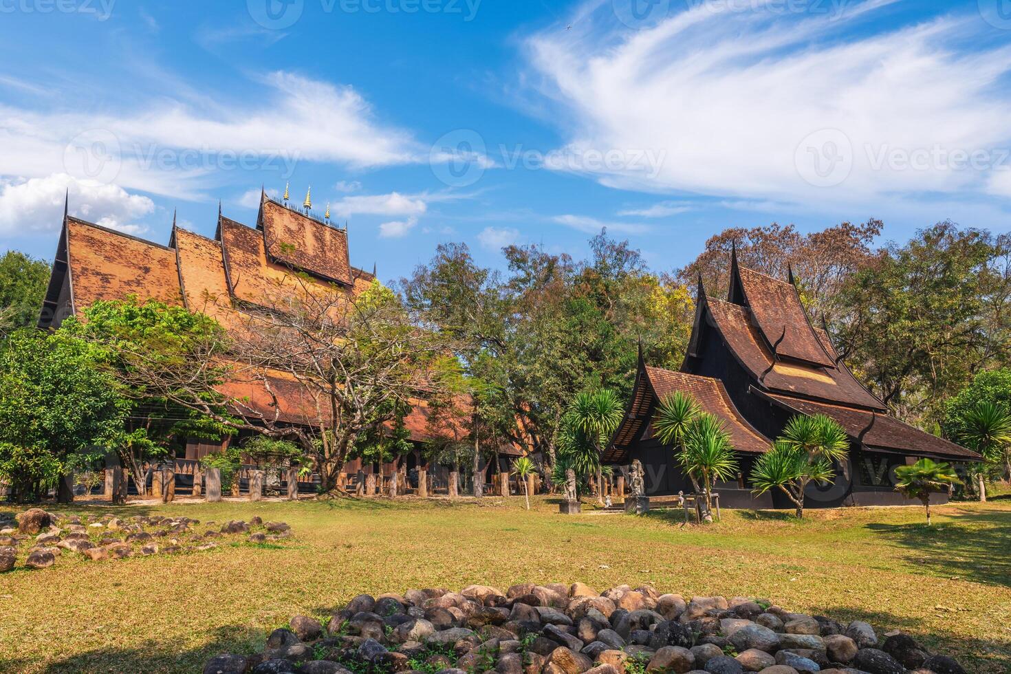 Scenery of Baan Dam Museum, aka Black House Museum, in Chiang Rai, Thailand photo
