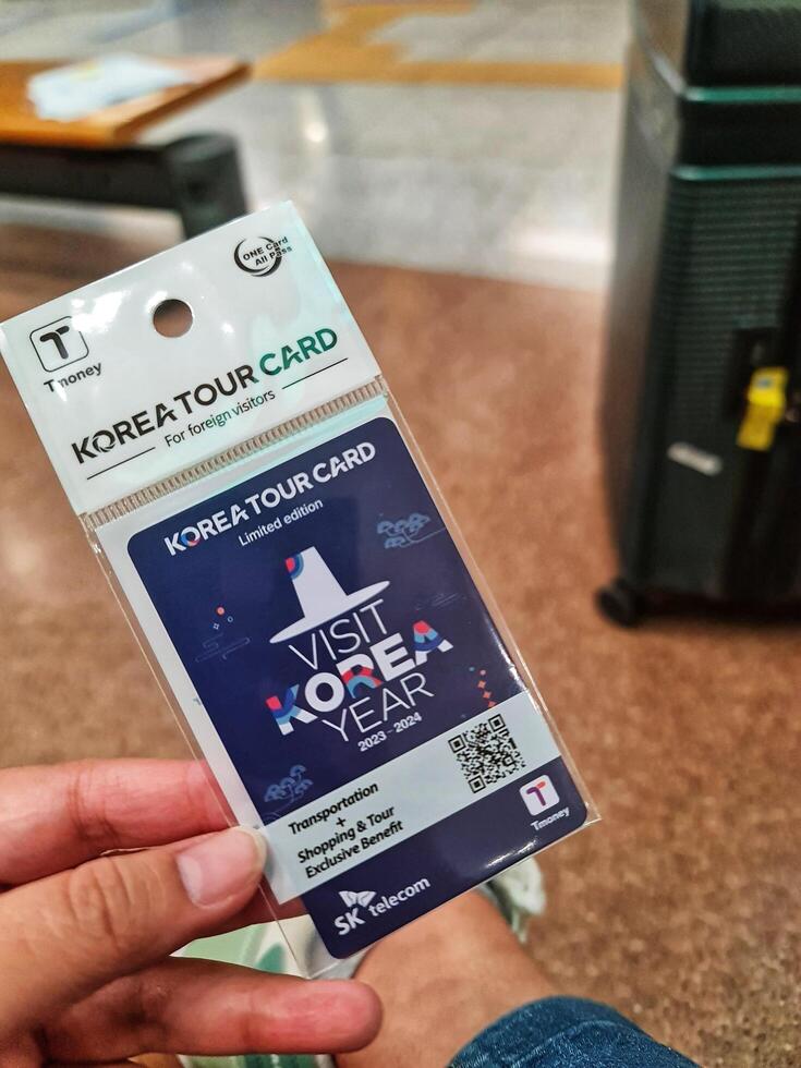 Seoul, South Korea on 6 Nov 2024. Limited Edition Korea Tour Card A Vibrant Travel Pass Design photo