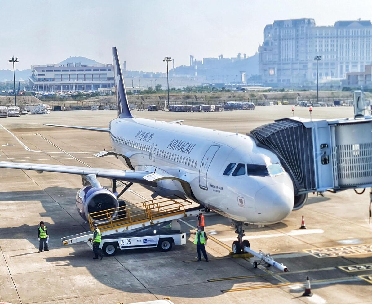 Taipa, Macau on 6 Nov 2024. Air Macau Airplane at Airport A Serene Daytime Scene photo