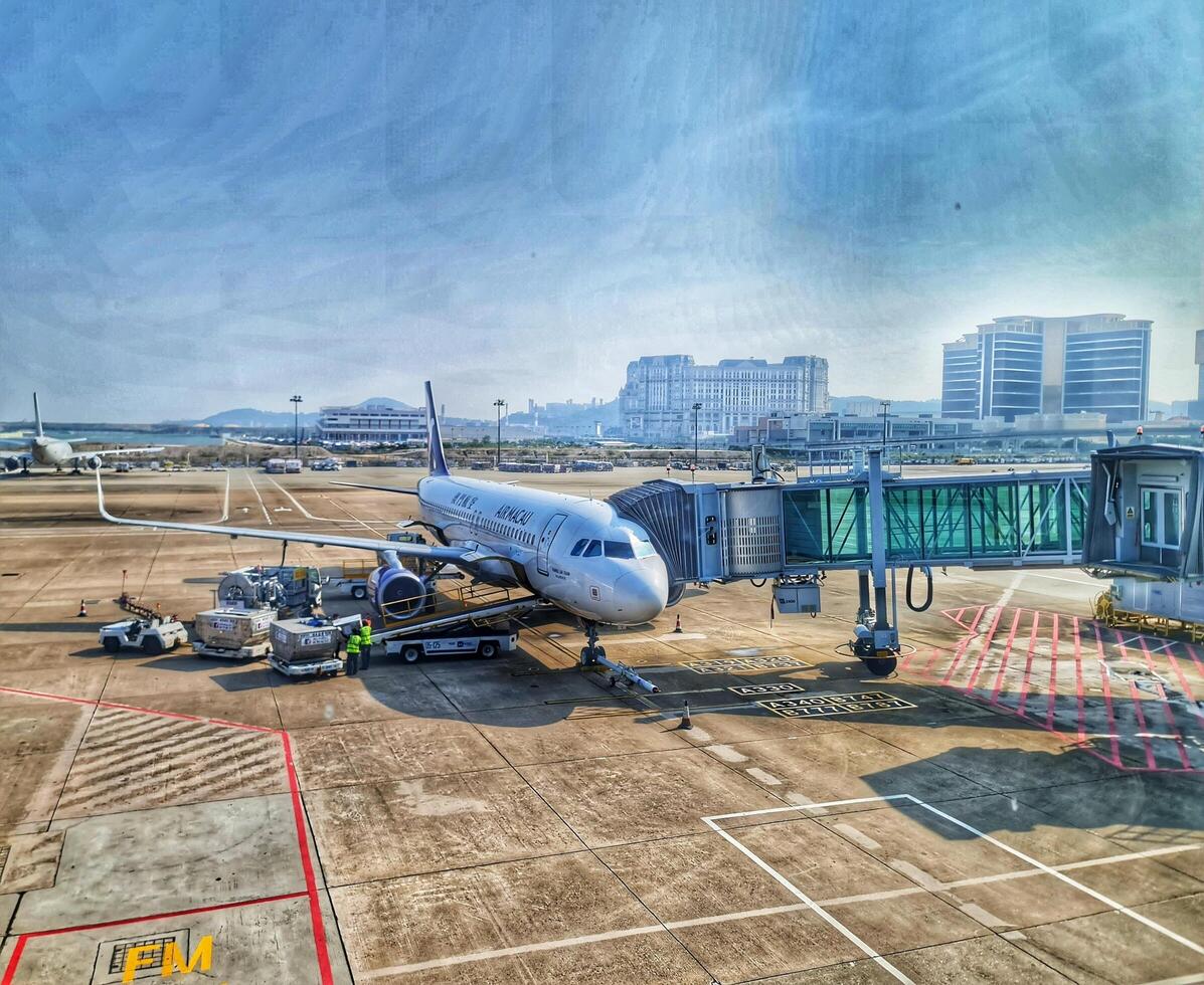 Taipa, Macau on 6 Nov 2024. Air Macau. A320 at the Airport A Serene Daytime Scene photo