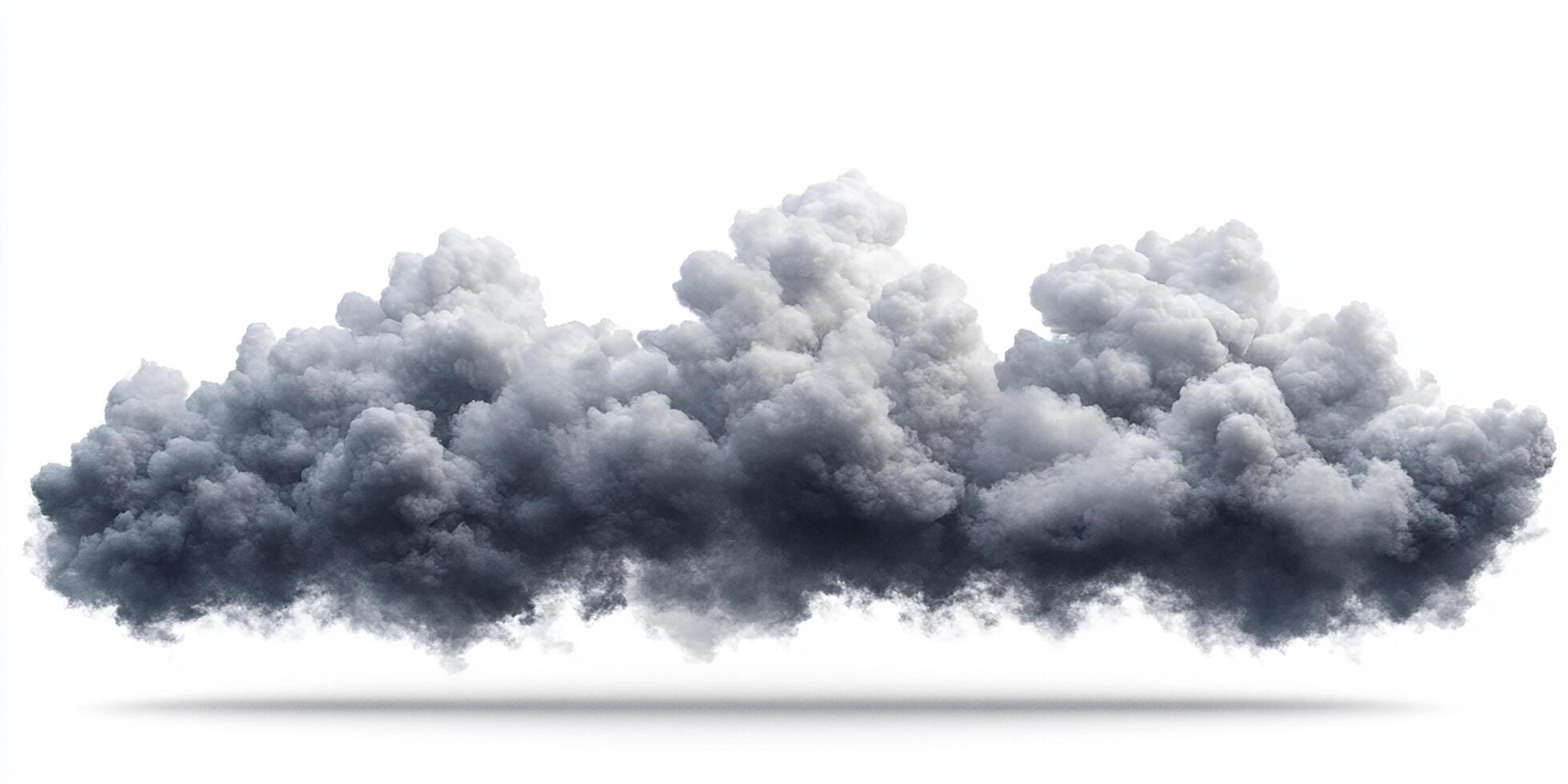 A dense, dark cloud creates a dramatic sky atmosphere. photo