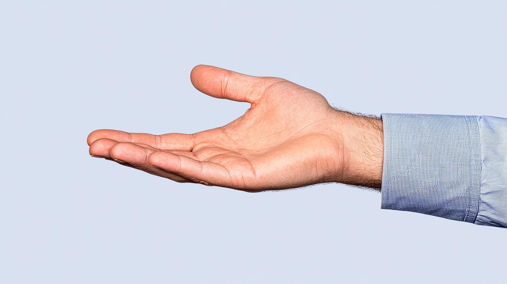 A business hand gesture symbolizing offering or assistance. photo