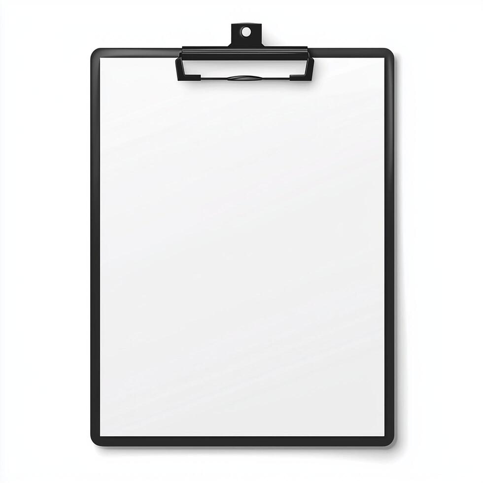 A blank clipboard ready for notes or designs. photo