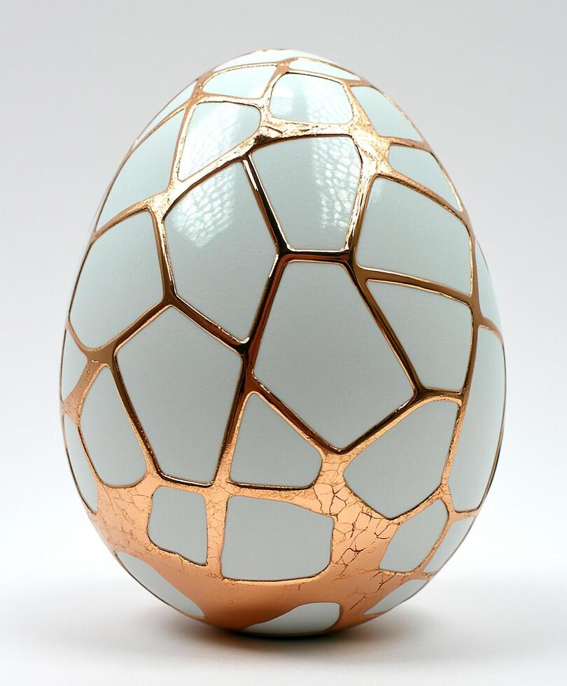 Elegant decorative egg with a unique cracked design. For Easter egg photo