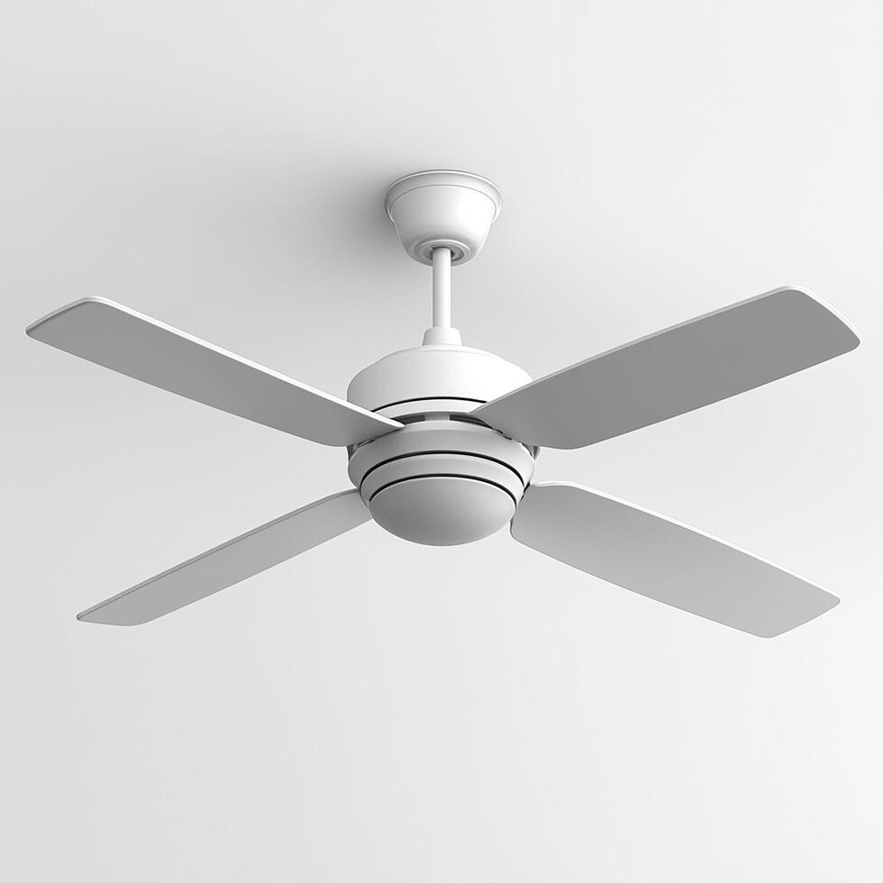 Modern ceiling fan with sleek design and quiet operation. photo