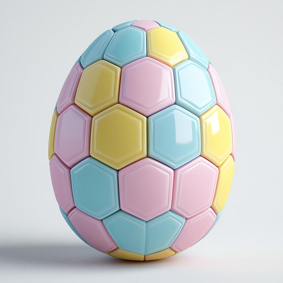 Colorful hexagon-patterned egg design for creative projects. For Easter egg photo