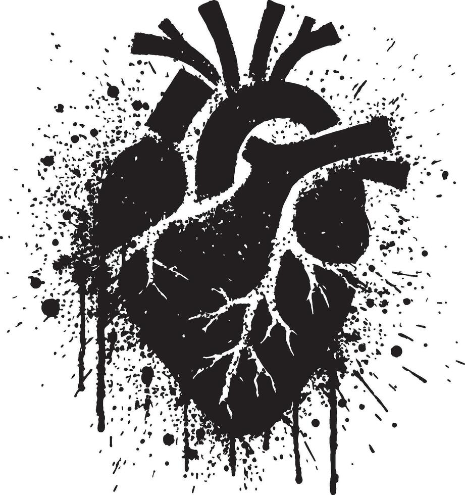 Love Heart Silhouette vector
