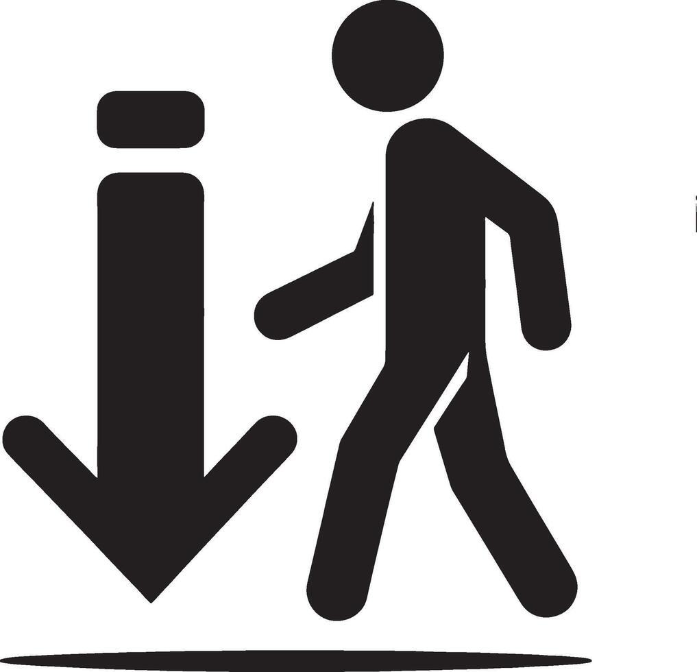 Man icon with descending arrow illustration vector