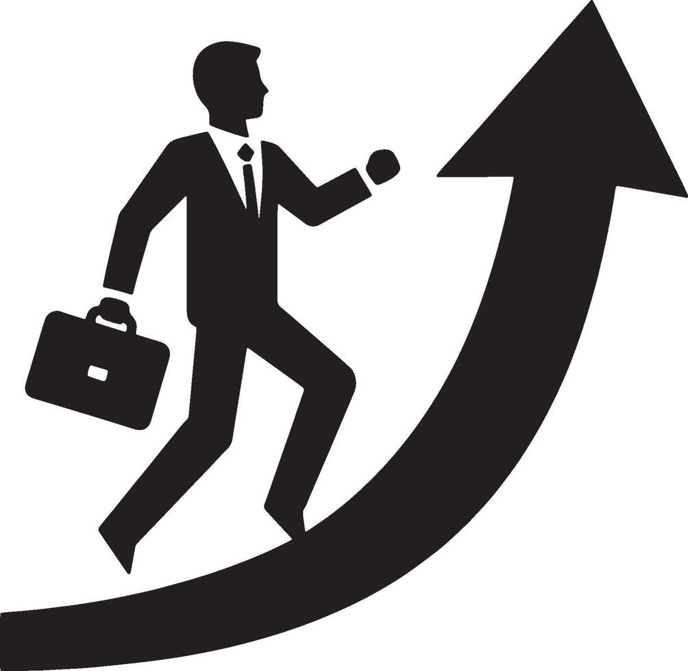 Businessman silhouette with arrow for development vector
